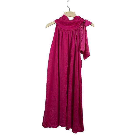 Meritt Clothing Label New Pink Bow Tie Neck Dress 3X Sleeveless Flowy Summer - Picture 12 of 13